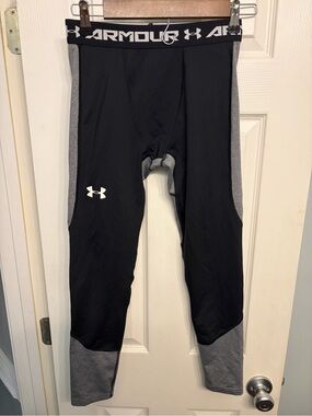 Under Armour Coldgear Black and Gray Kids' Performance Leggings